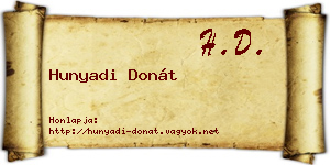 Hunyadi Donát névjegykártya